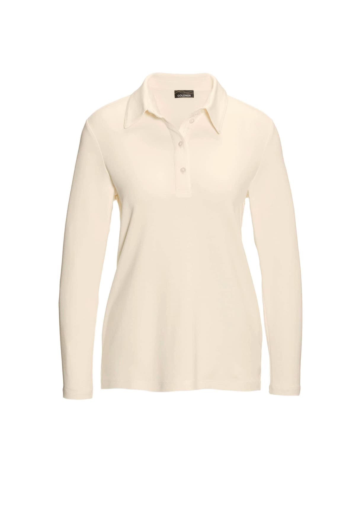 Langarm Poloshirt mit Schmuckband an Knopfleiste
