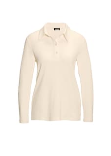 Poloshirt met lange mouwen en sierband bij de knoopsluiting thumbnail 6