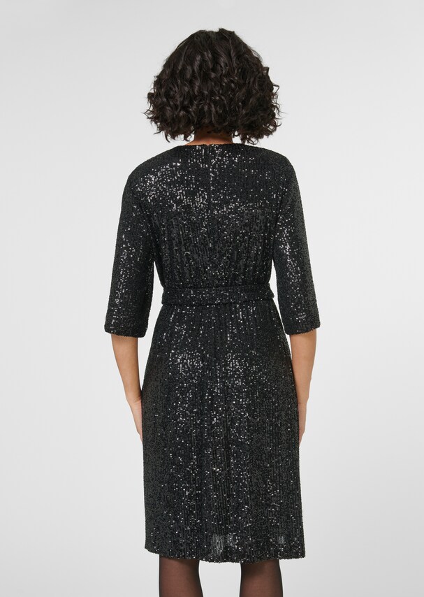 Flared sequin dress with belt 2