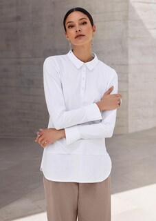 Sportive Bluse im Materialmix thumbnail 1