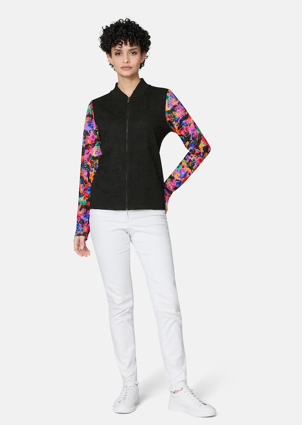 Jacket with trendy floral sleeves 1
