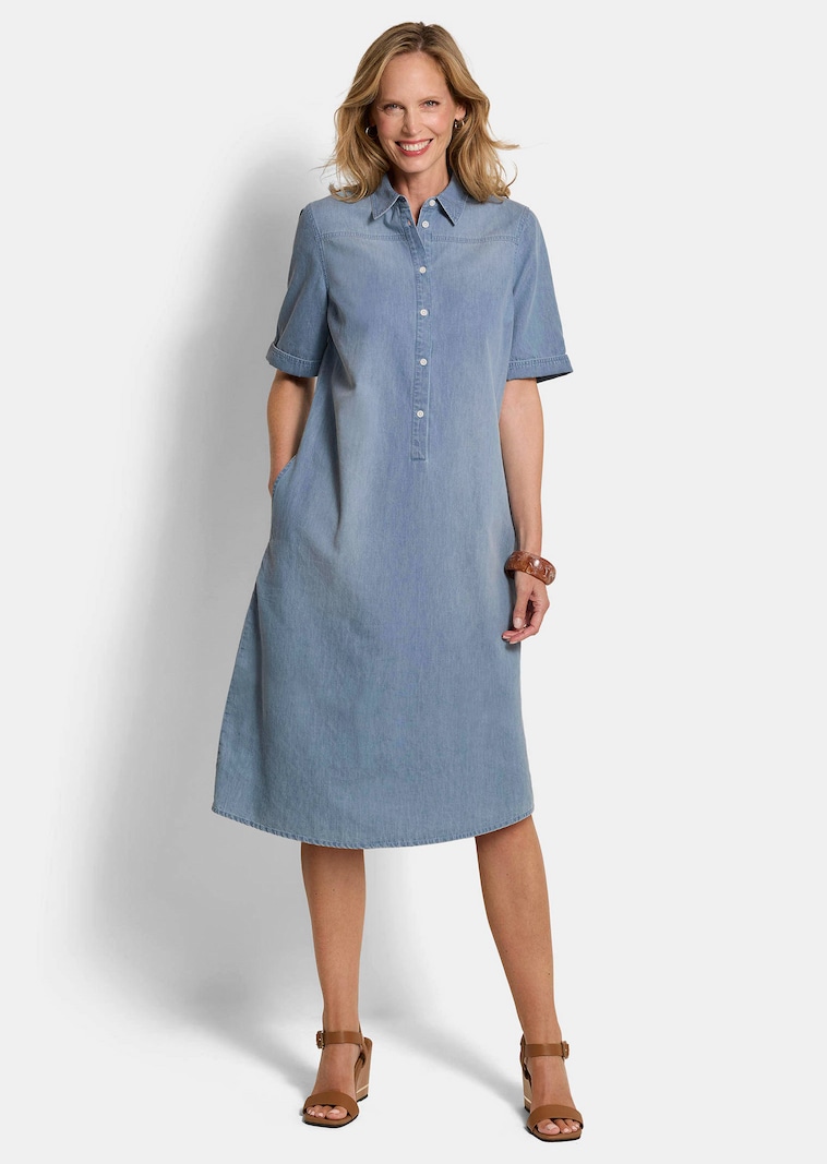 Kleid in Jeans-Optik aus reiner Baumwolle