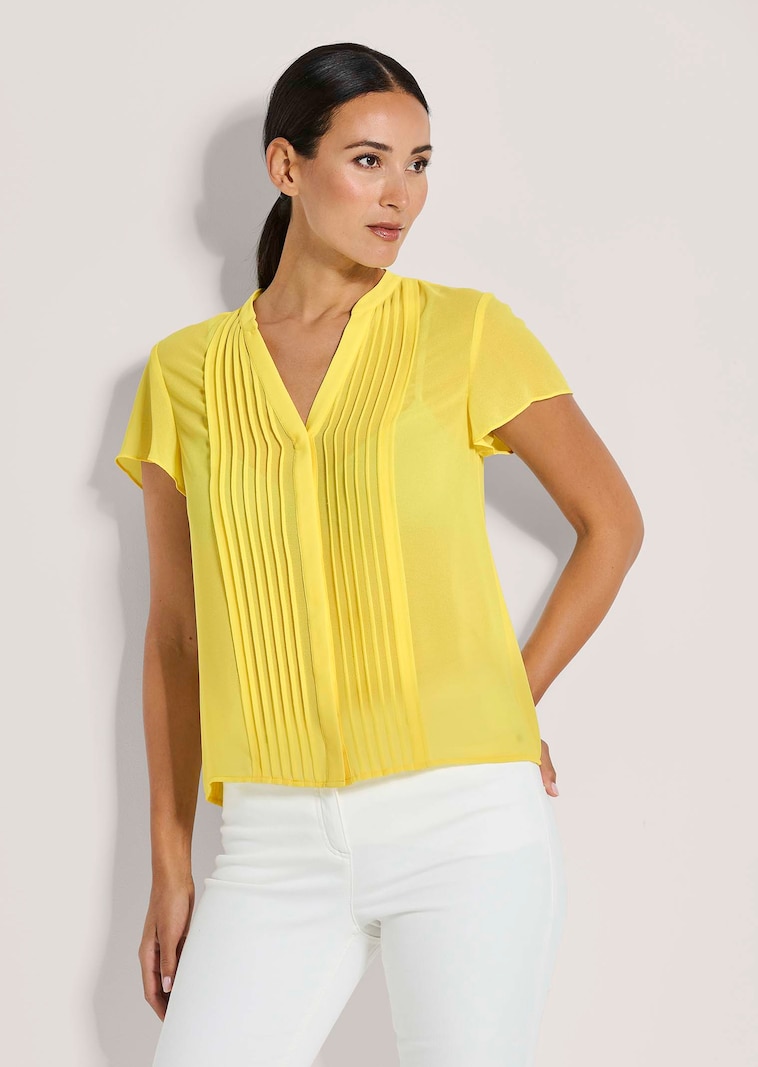 Kurzarm-Bluse mit Biesen