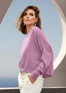 Kurzer Oversize-Pullover mit Kaschmir thumbnail 1