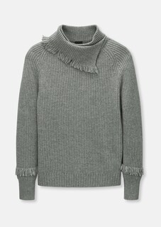 Cashmere jumper with fringed details thumbnail 1