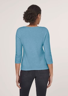 Cashmere jumper with boat neckline thumbnail 3