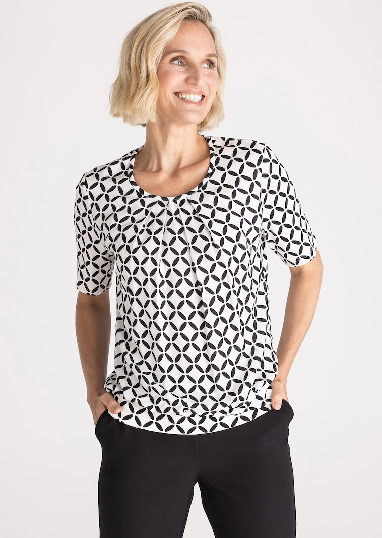 Blouse fluide avec bord en jersey