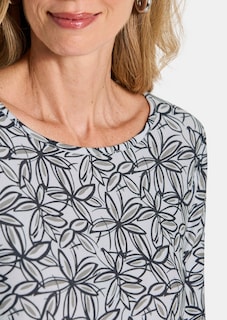 Jersey-Shirt mit Blumenprint thumbnail 5