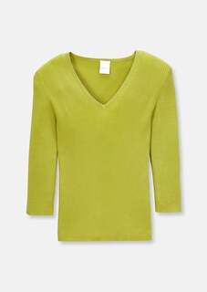 Schlanker Rippenpullover mit 3/4-Ärmeln thumbnail 6