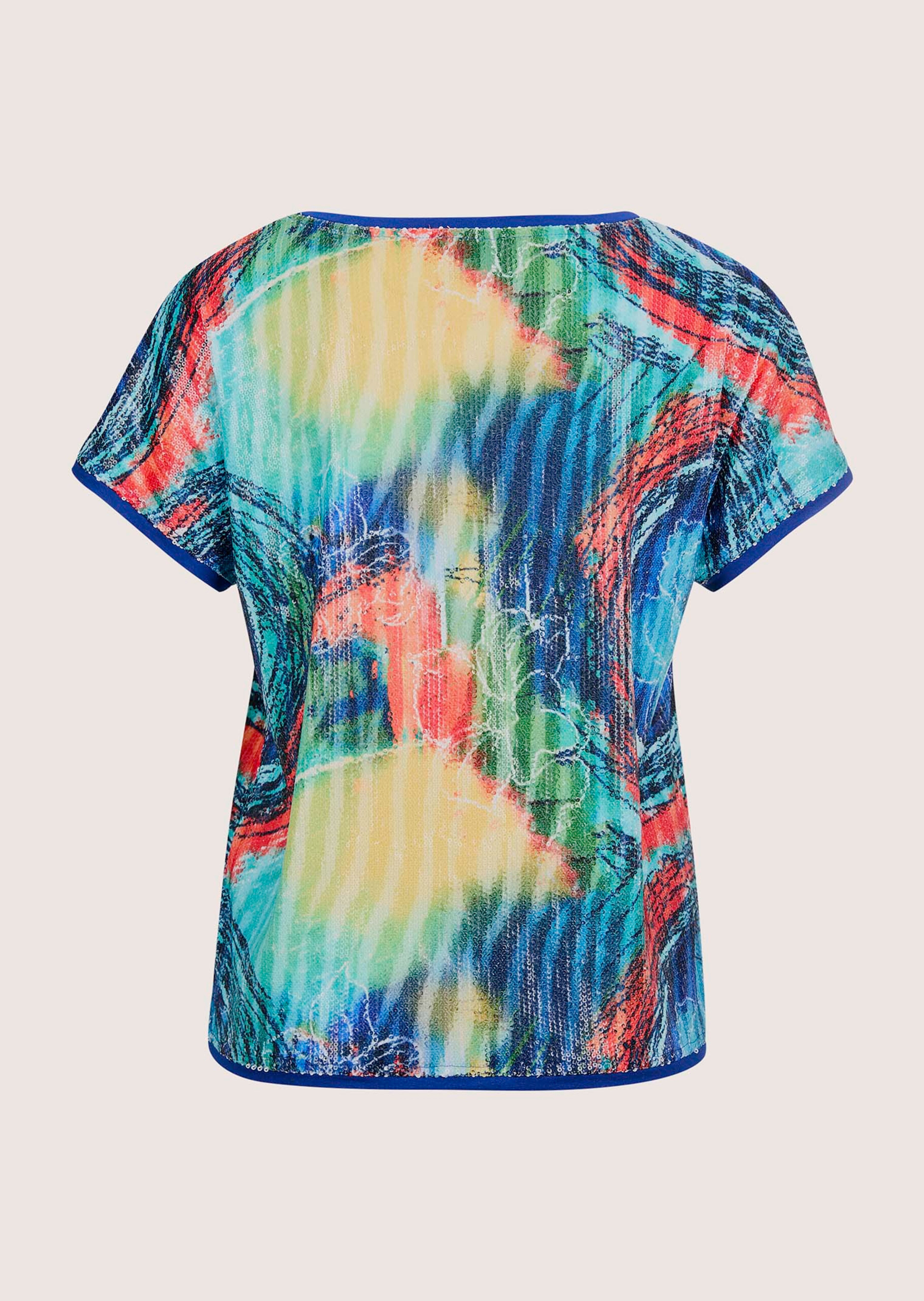 Rundhals-Shirt mit leuchtendem Pailletten-Print thumbnail 2