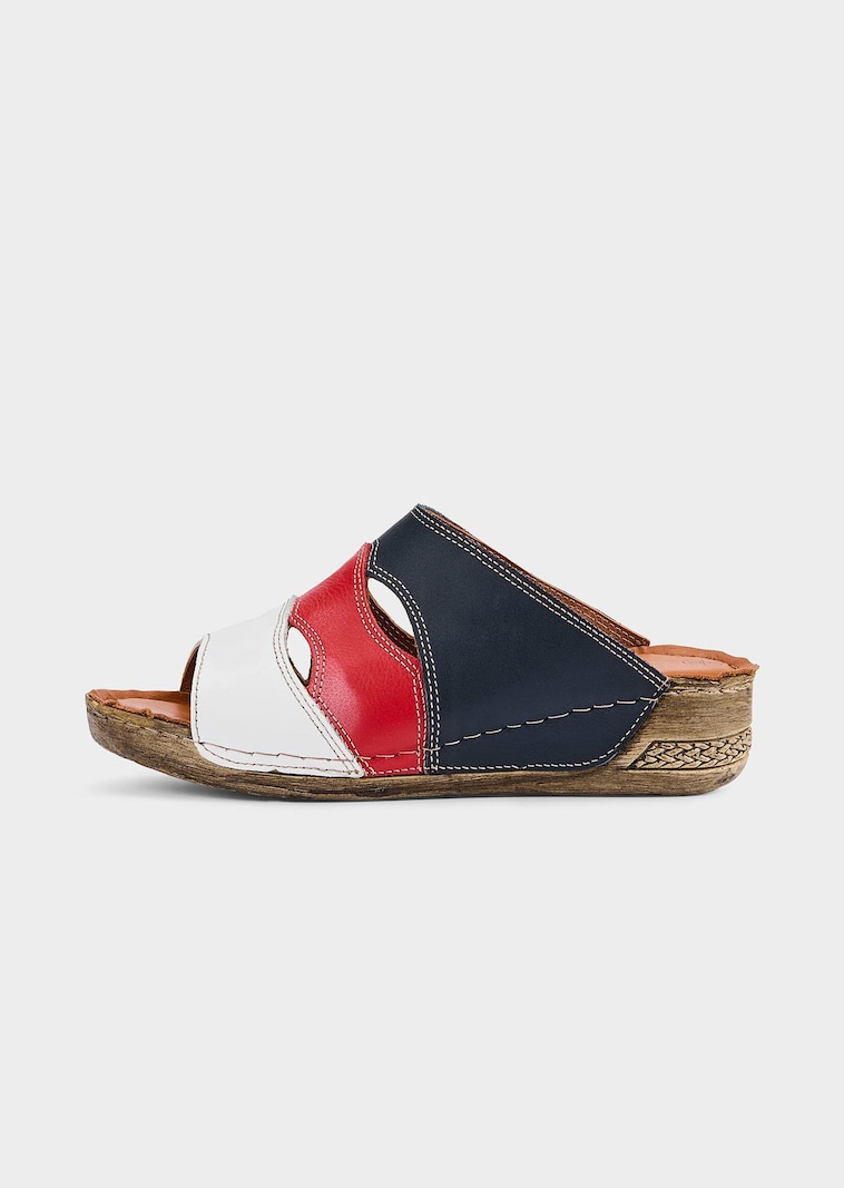 Maritime Leder-Pantoletten
