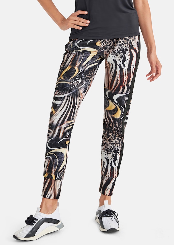 Jogg trousers with abstract animal print