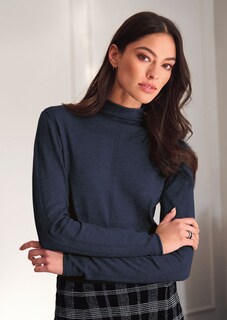 Fine knit jumper with a fine lace pattern thumbnail 2