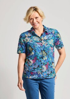 Rypistymätön kukallinen paitapusero thumbnail 7