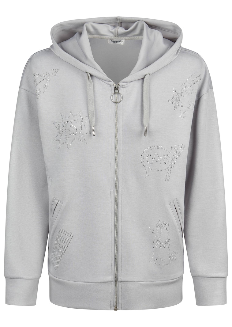 Sweatjasje met glittermotieven
