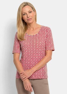 Jersey shirt met minimal ruitpatroon thumbnail 1