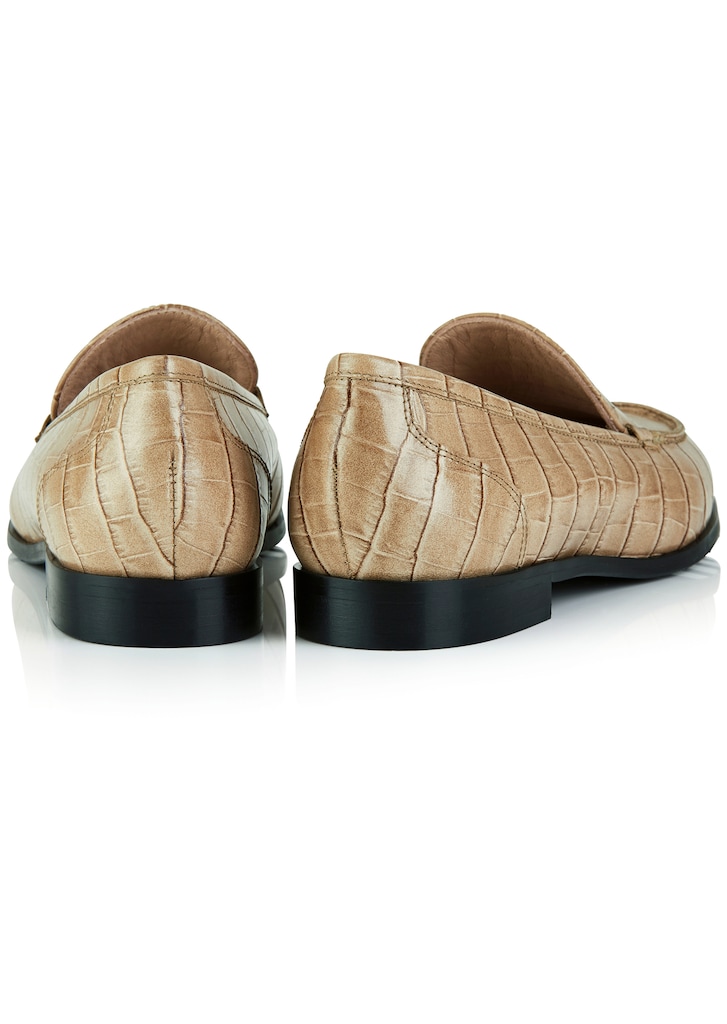Embossed leather moccasin 1