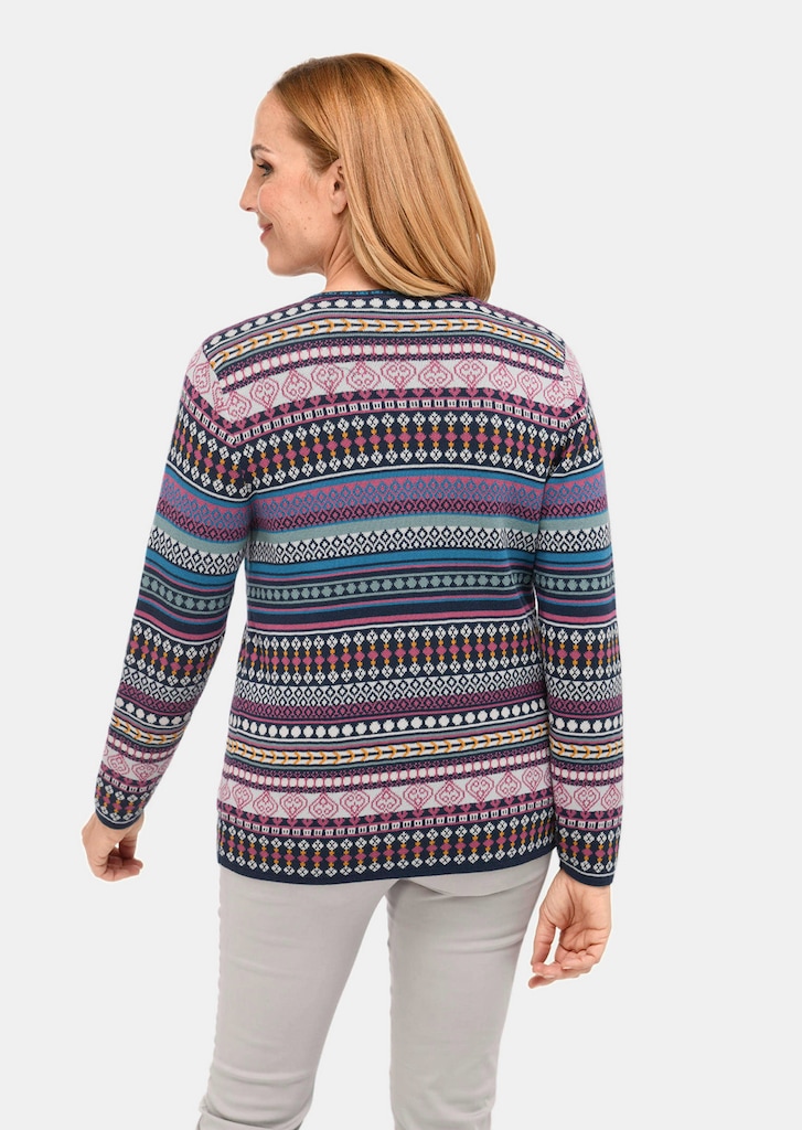Jacquard tricot jasje met kleurrijk streepdessin 1