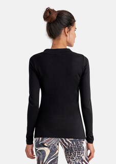 Long-sleeved shirt with stand-up collar and gathering thumbnail 3