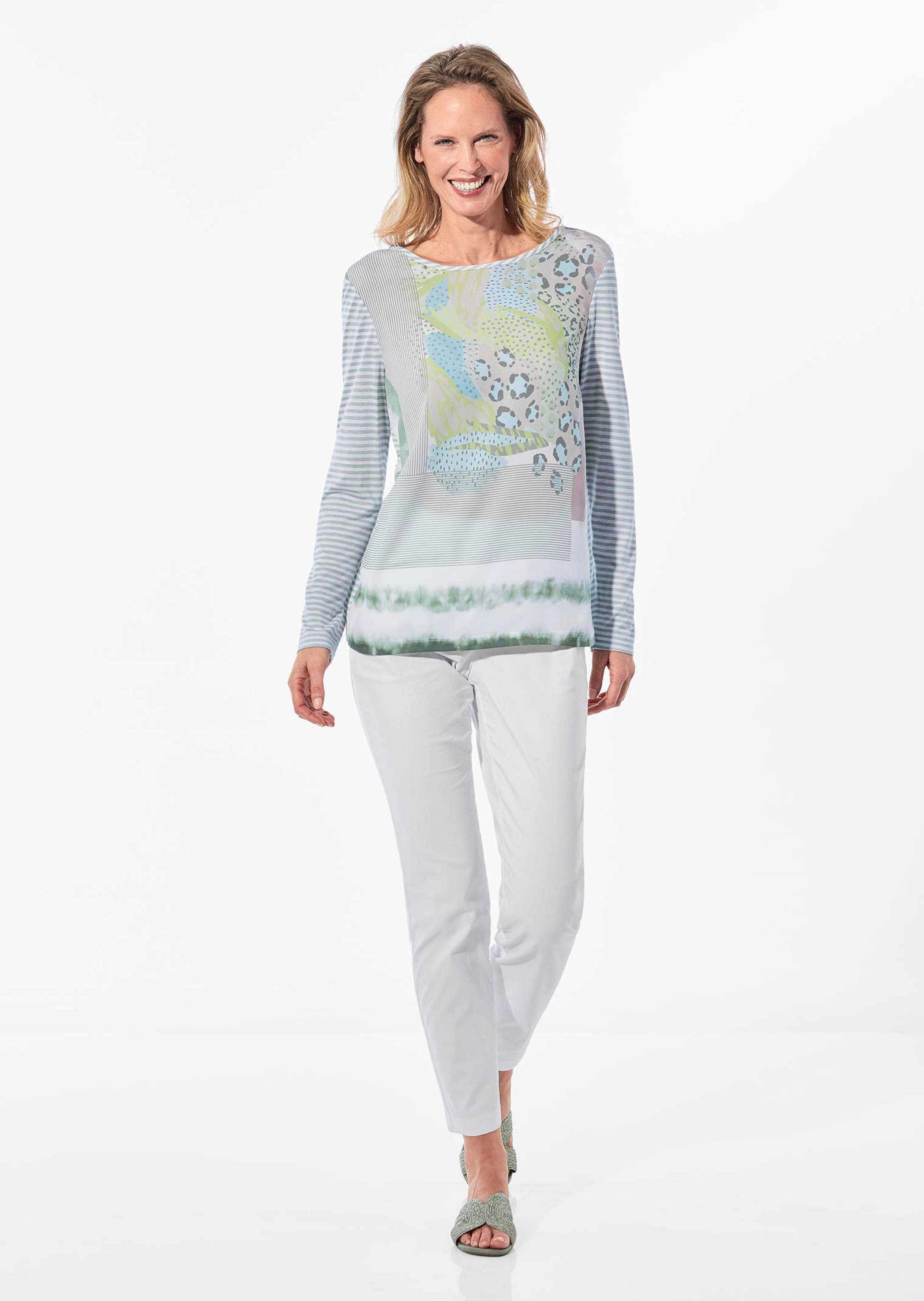 Chemisier à motifs - vert gris / à motifs - Gr. 56 de Goldner Fashion