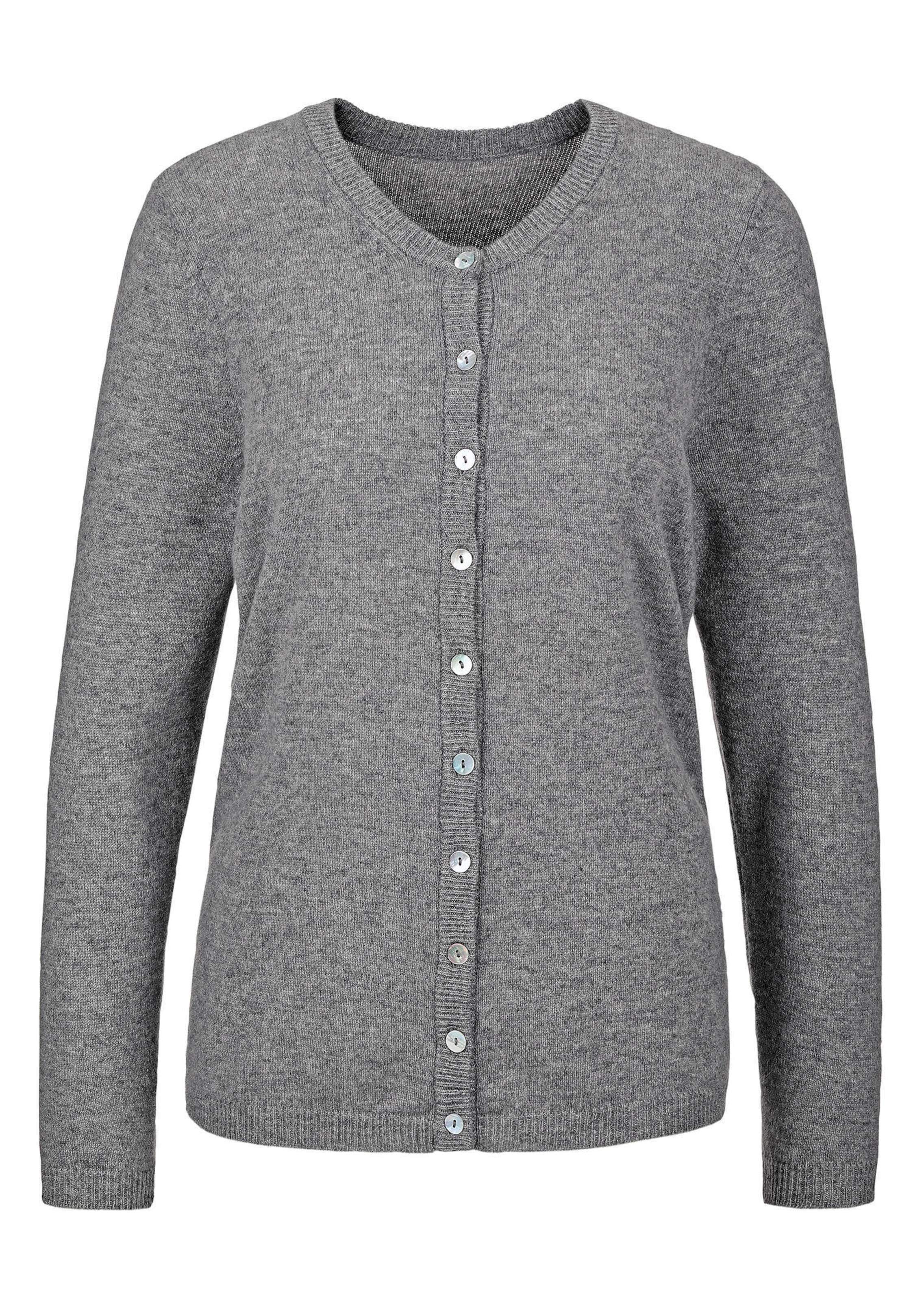 Kaschmirstrickjacke mit Rundhalsausschnitt