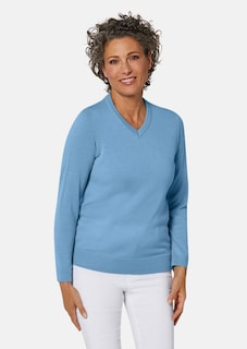 Actief ademende pullover van merinowol met V-hals thumbnail 1