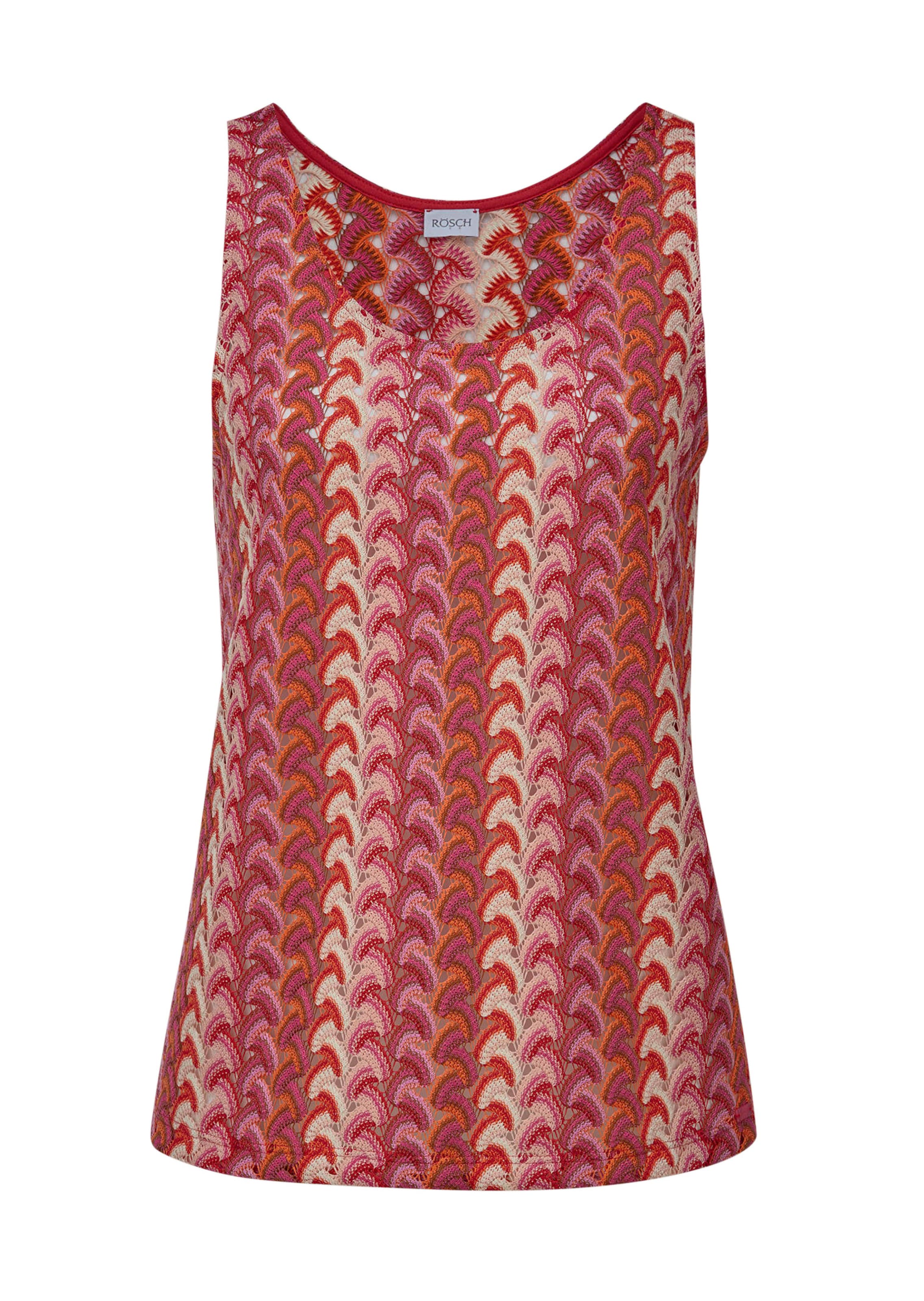 Ärmelloses Stricktop aus Häkelspitze