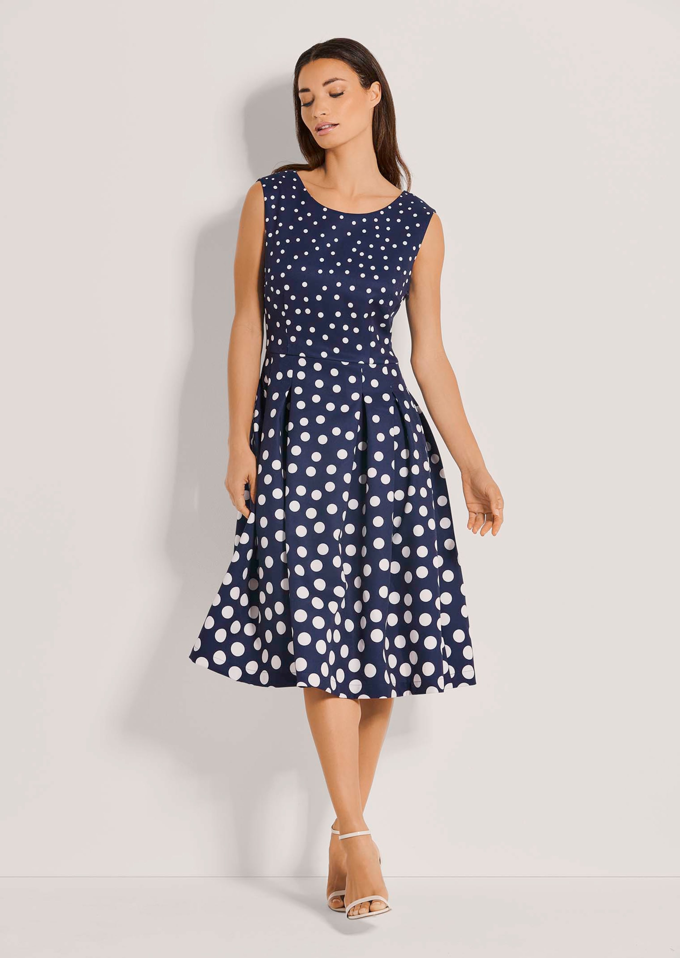 Polka Dot American Living Dresses Navy Blue Penelope Navy Blue