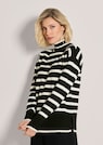 Streifen-Pullover mit Stehkragen thumbnail 1