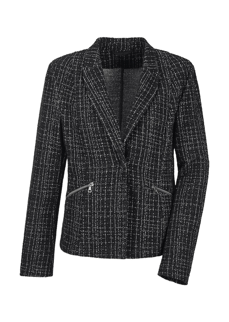 Blazer en jersey, aspect tweed.