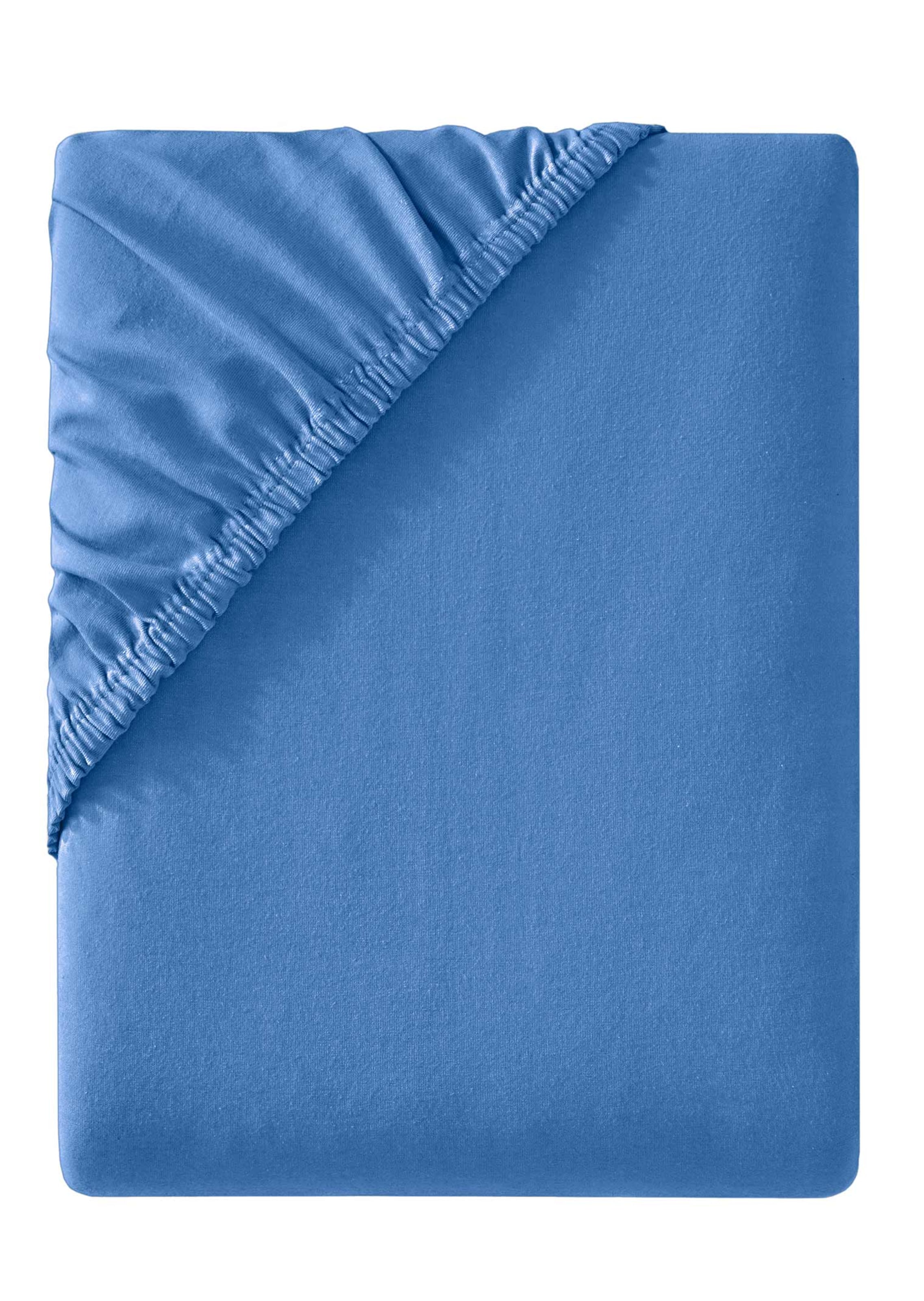 Drap-housse en jersey extensible - bleu roi - Gr. 180-200 x 200-220 cm de Goldner Fashion
