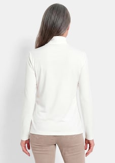 Shirt met lange mouwen en opstaande kraag, van katoen thumbnail 3