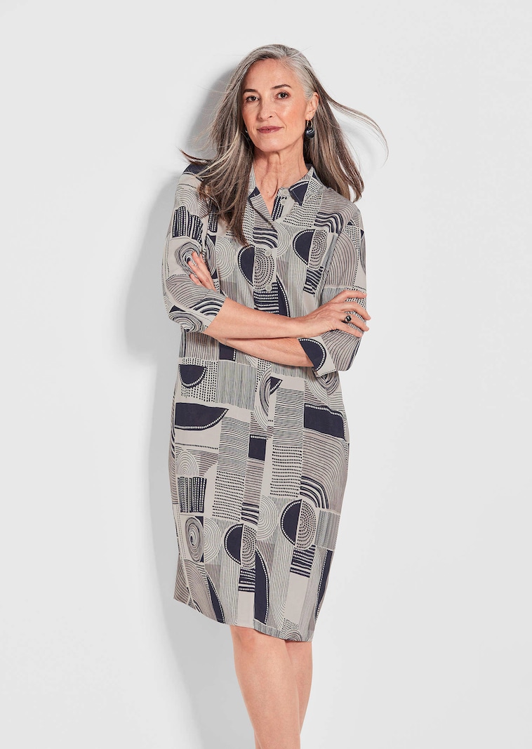 Blusenkleid mit Alloverdruck