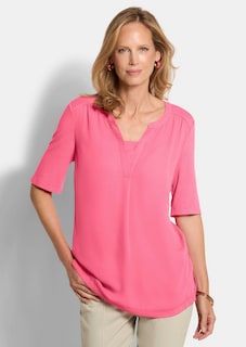 Comfortabel blouseshirt van chiffon en jersey thumbnail 1