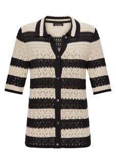 Veste en tricot à rayures avec motif ajouré thumbnail 6