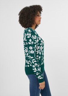 Jacquard-Pullover im Blumen-Dessin thumbnail 4