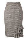 Printed pencil skirt with flounces thumbnail 1