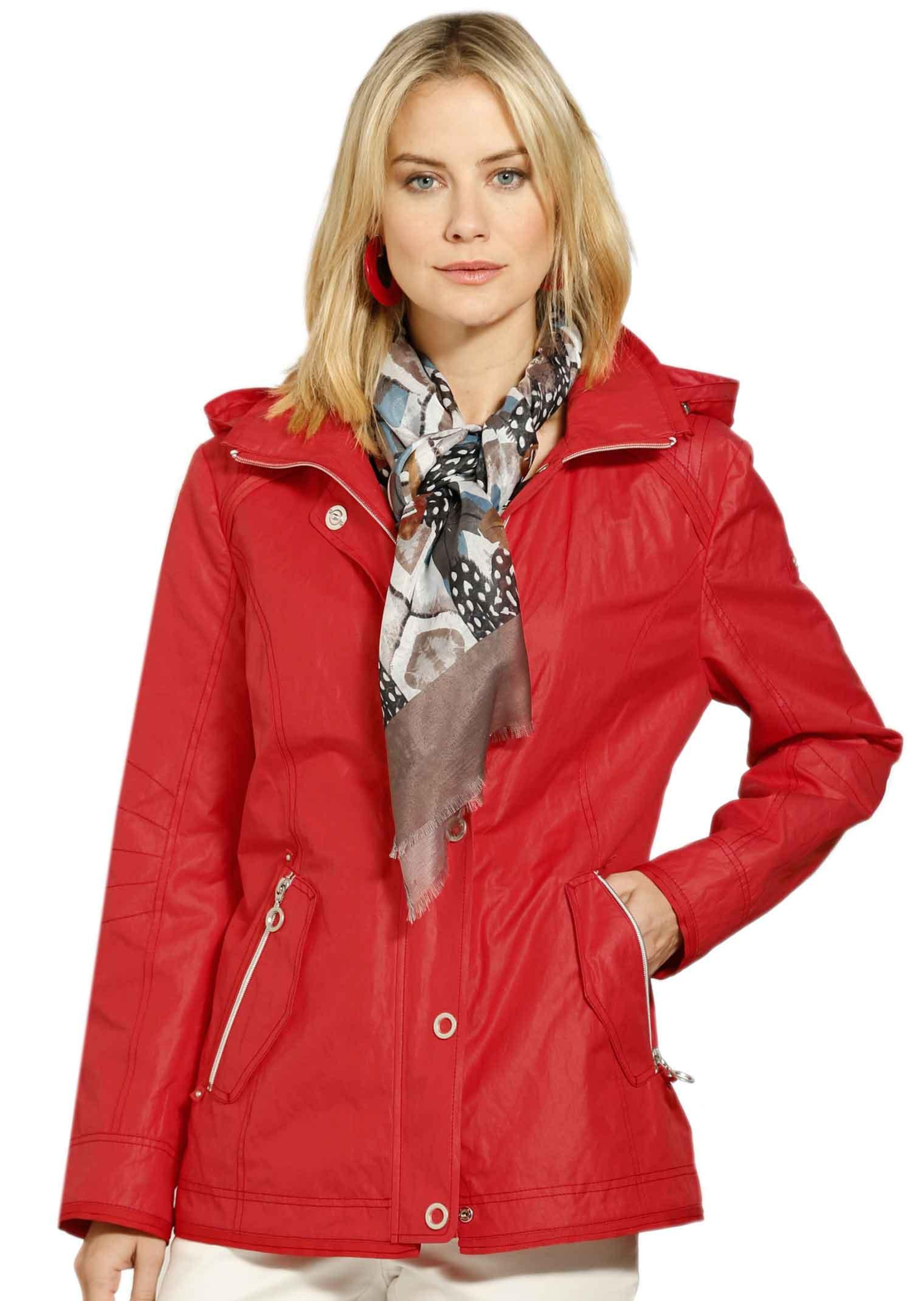Beschichtete Jacke mit Kapuze