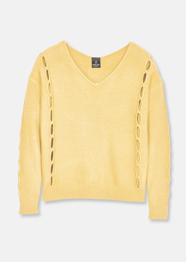 Knitted jumper with cut-outs and V-neckline 5