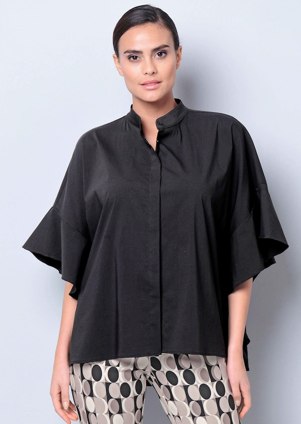 Oversizedbluse mit großem Volantärmel