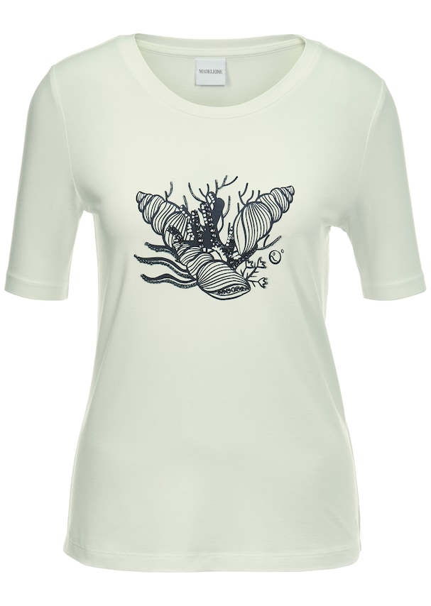 Edel-Shirt mit Muschel-Print