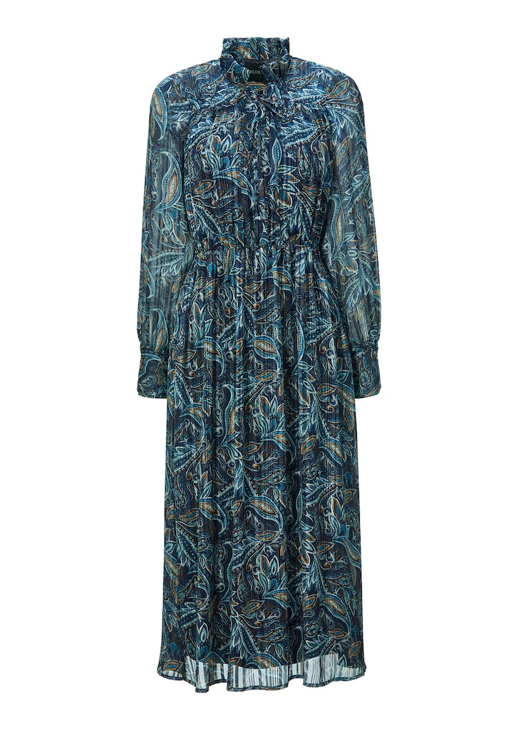 Midi-Kleid mit Paisleyprint und Glanzeffekten