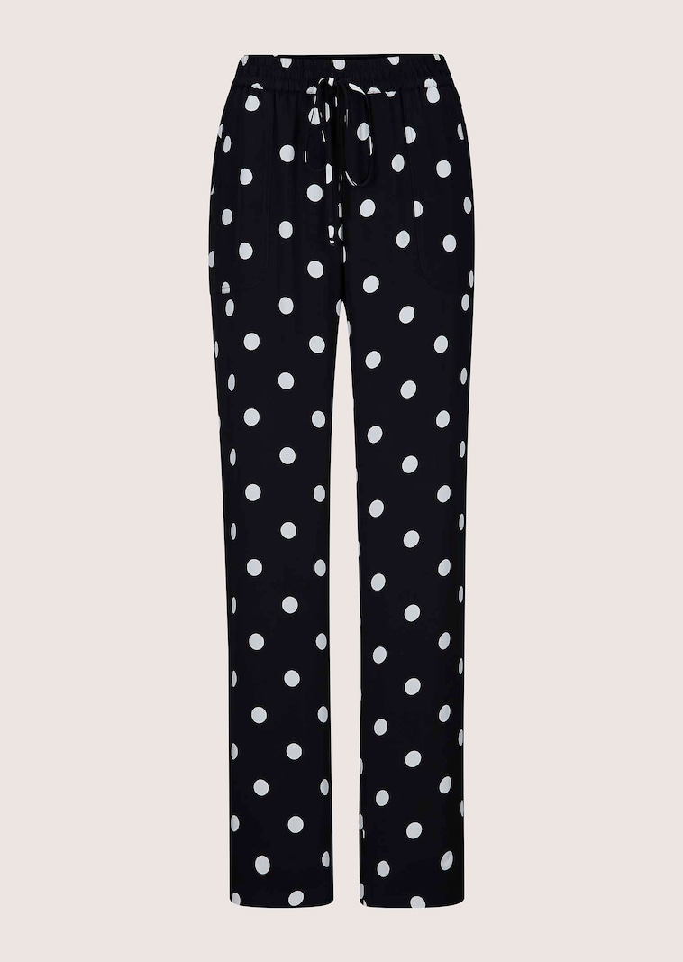 Pantalon à motif pois avec jambes larges