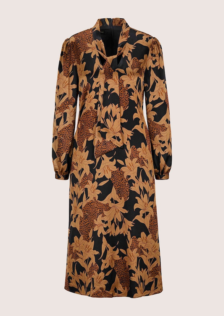 Schluppen-Kleid mit Allover-Blütenprint