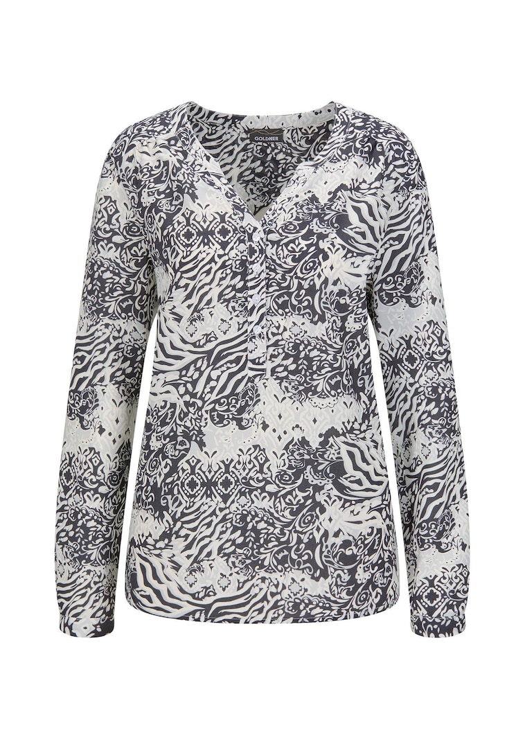 Gedessineerde blouse met unieke print