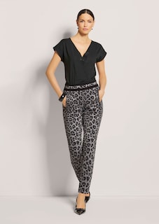 Leopard print trousers with zip pockets thumbnail 2