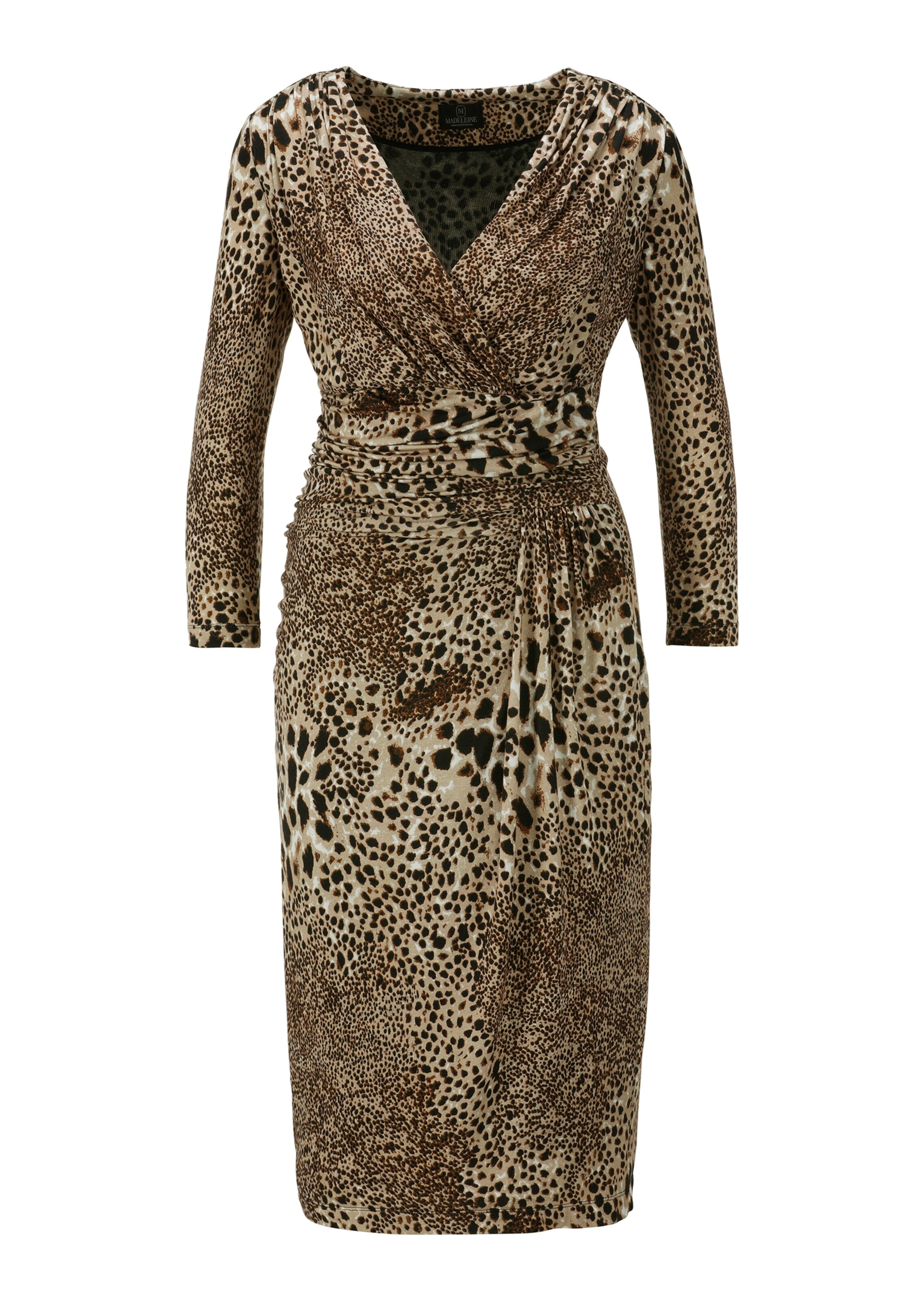Wrap-around animal print dress