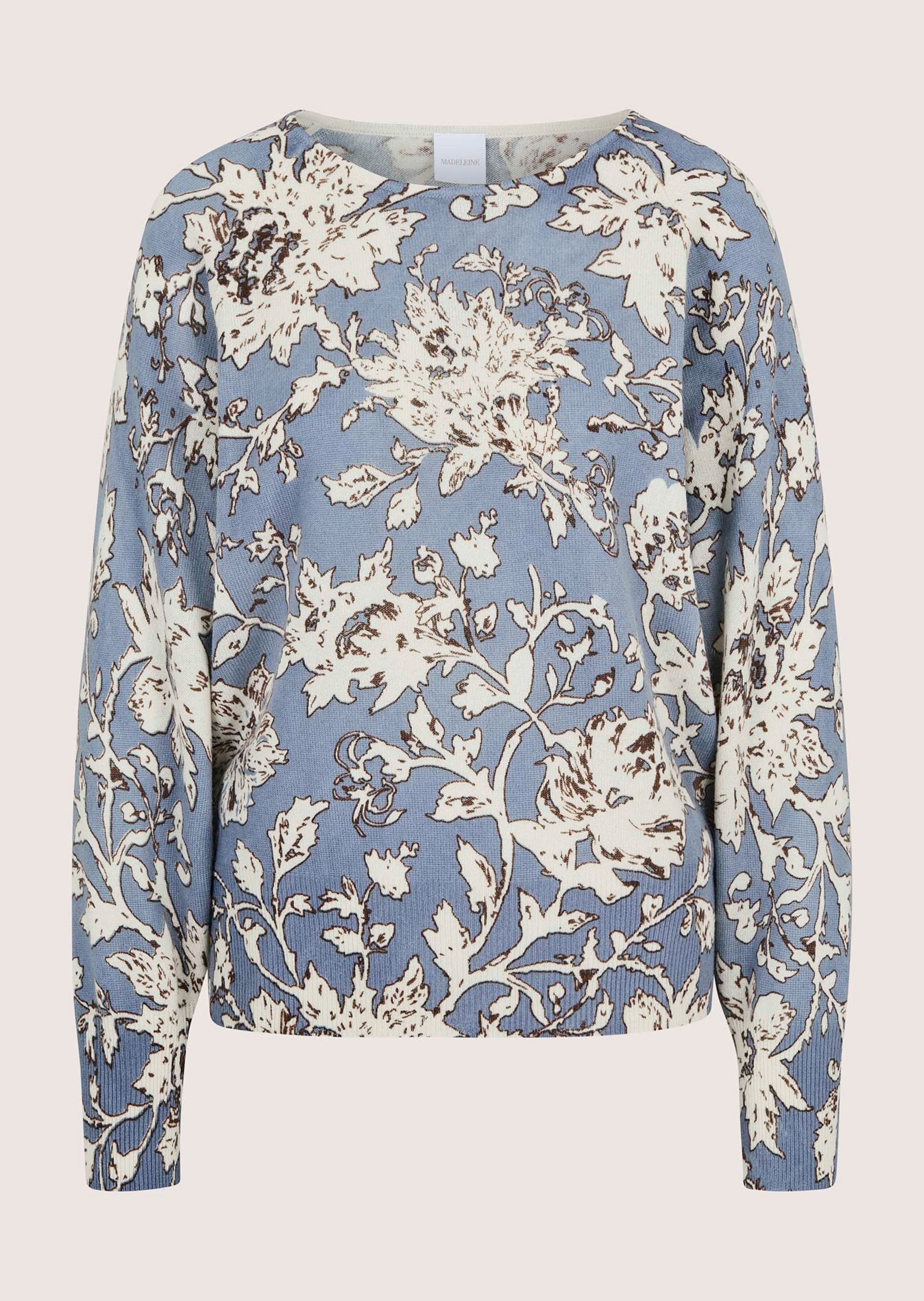 Kaschmirpullover mit Allover-Blütenprint