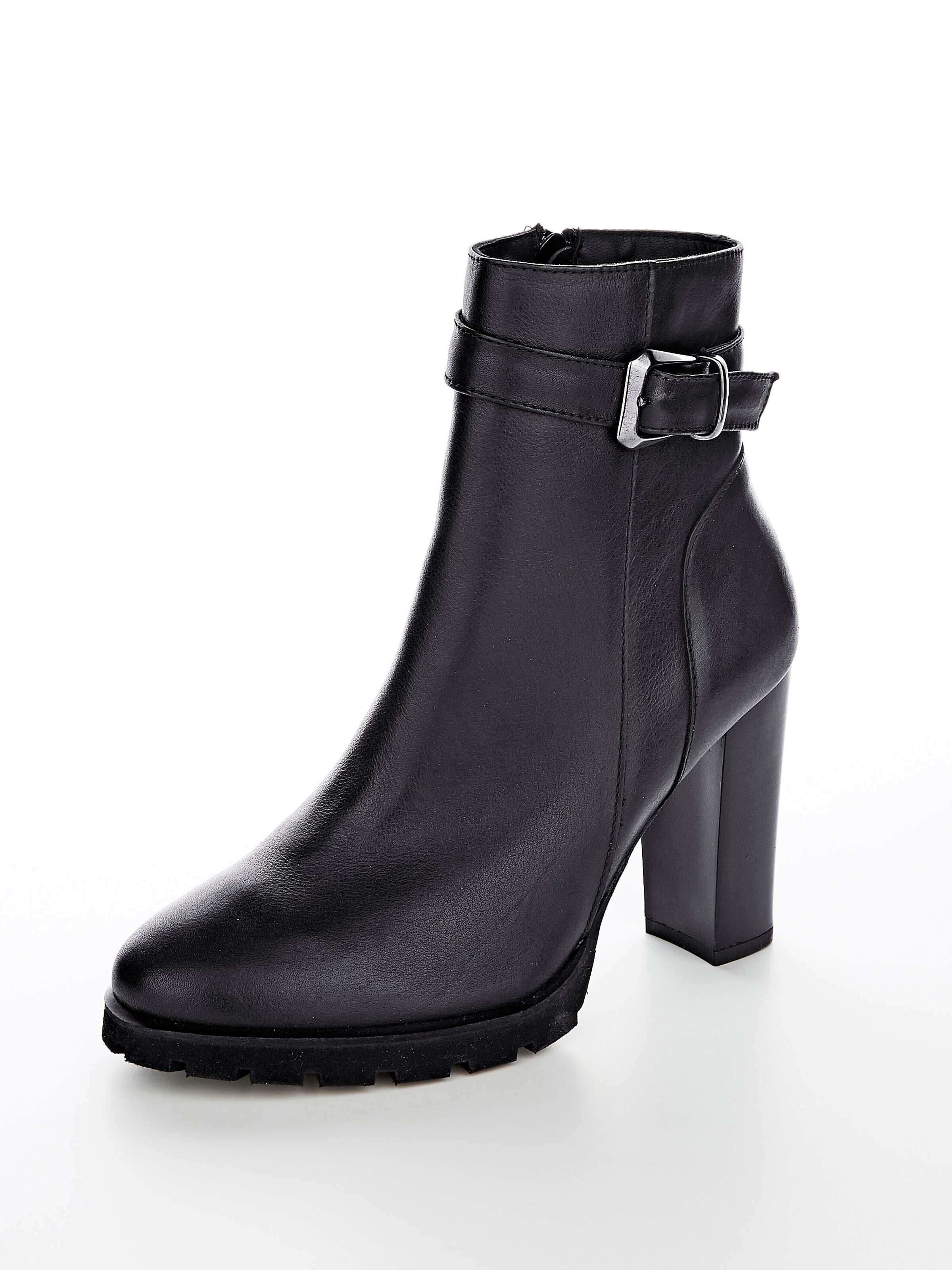 Stiefelette mit dekorativer Schließe