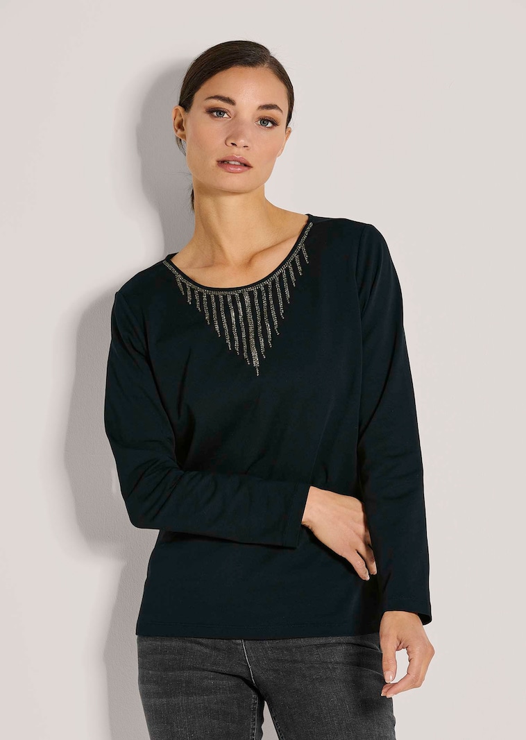 Sweatshirt mit Strass-Dekor